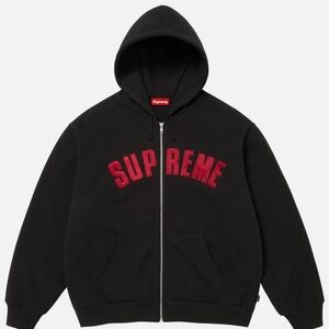 Supreme Black Polararc Hoodie with Red Logo